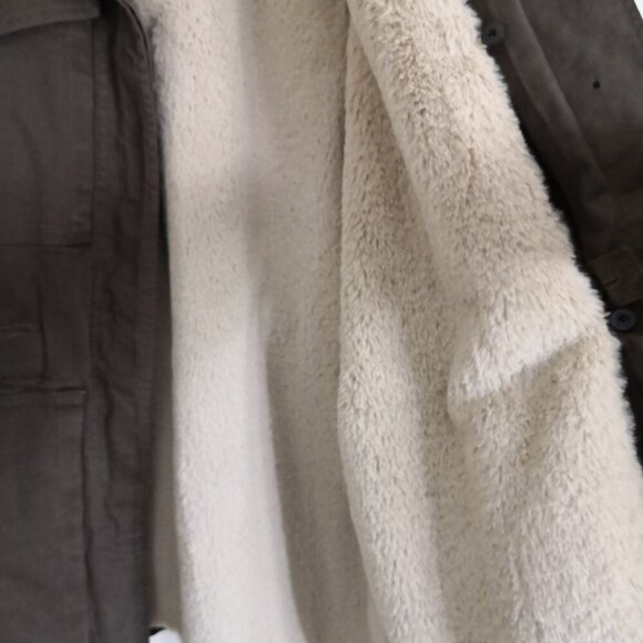 LA VIE By Rebecca Taylor Women's Military Field Jacket Removable Faux Fur Lined - Picture 4 of 7